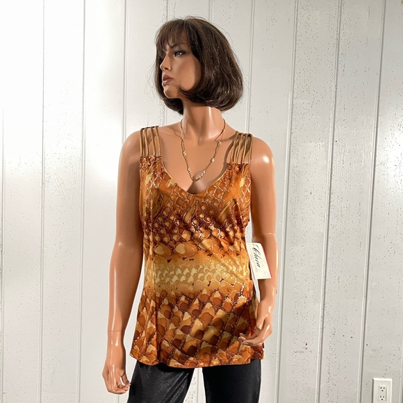 NWT Clara Fashion  Abstract Print Sleeveless Top Sz XXL - Picture 6 of 17